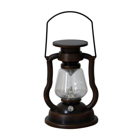 200802 Retro Solar Kerosene Lamp Shape Handheld Lamp Home Decor Flame Lamp(Rusty) - With Solar Panel by PMC Jewellery | Online Shopping South Africa | PMC Jewellery