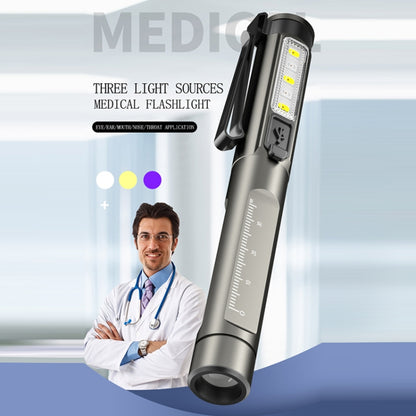 DT005 LED White + Yellow Pen Light Rechargeable Flashlight Doctor Nurse Pen Lighting - LED Flashlight by PMC Jewellery | Online Shopping South Africa | PMC Jewellery