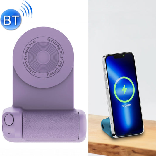 BBC-8 3 In1 Magnetic Absorption Wireless Charging Phone Stand Bluetooth Handheld Selfie Stick, Style: Upgrade Model(Purple) - Multifunction Charger by PMC Jewellery | Online Shopping South Africa | PMC Jewellery