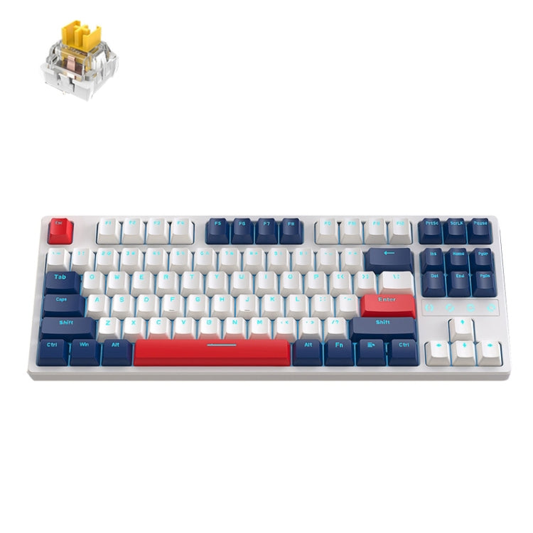 ZIYOU LANG K87 87-key RGB Bluetooth / Wireless / Wired Three Mode Game Keyboard, Cable Length: 1.5m, Style: Banana Shaft (Yacht Blue) - Wireless Keyboard by ZIYOU LANG | Online Shopping South Africa | PMC Jewellery | Buy Now Pay Later Mobicred