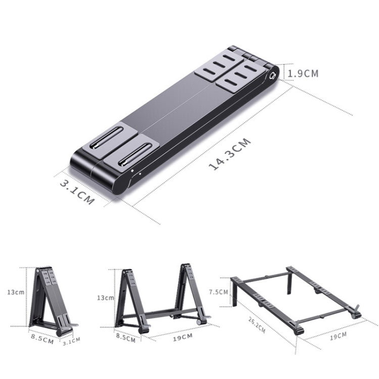 X23 3 In 1 Portable Storage Foldable Aluminum Phone Tablet Stand(Grey) - Laptop Stand by PMC TechLife | Online Shopping South Africa | PMC TechLife