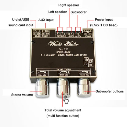 LT22 15W+30W 2.1 Channel TWS Bluetooth Audio Receiver Amplifier Module With Subwoofer - Breadboard / Amplifier Board by PMC Jewellery | Online Shopping South Africa | PMC Jewellery