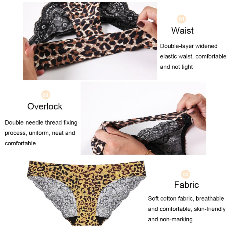 606 3pcs Sexy Lace One-piece Perspective Low-waist Ladies Underwear, Size: M(Leopard) - Ladies Underwear by PMC Jewellery | Online Shopping South Africa | PMC Jewellery