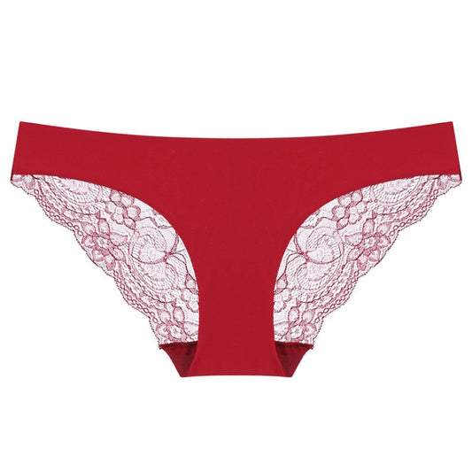 606 3pcs Sexy Lace One-piece Perspective Low-waist Ladies Underwear, Size: M(Wine Red) - Ladies Underwear by PMC Jewellery | Online Shopping South Africa | PMC Jewellery