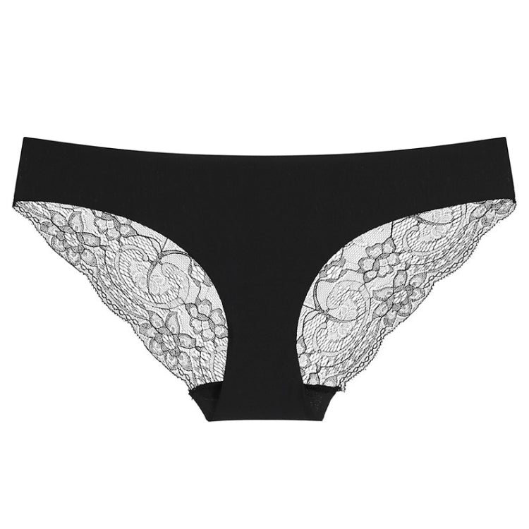 606 3pcs Sexy Lace One-piece Perspective Low-waist Ladies Underwear, Size: XL(Black) - Ladies Underwear by PMC Jewellery | Online Shopping South Africa | PMC Jewellery
