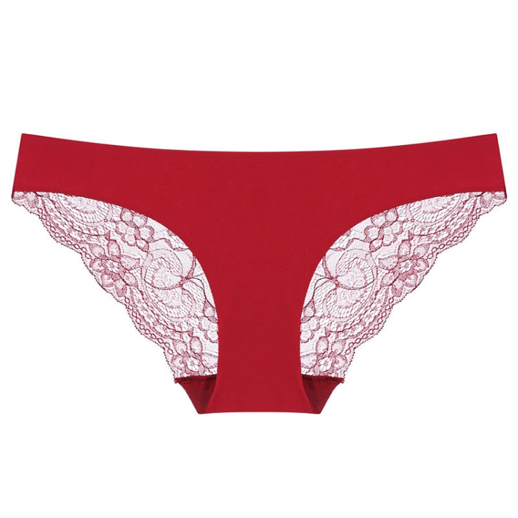 606 3pcs Sexy Lace One-piece Perspective Low-waist Ladies Underwear, Size: XL(Wine Red) - Ladies Underwear by PMC Jewellery | Online Shopping South Africa | PMC Jewellery