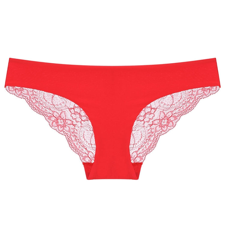 606 3pcs Sexy Lace One-piece Perspective Low-waist Ladies Underwear, Size: XXL(Red) - Ladies Underwear by PMC Jewellery | Online Shopping South Africa | PMC Jewellery