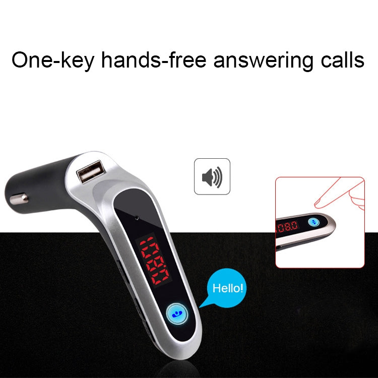S7 Smart Digital Display Music Player Calling Car Charger, Color: Silver - Bluetooth Car Kits by PMC TechLife | Online Shopping South Africa | PMC TechLife