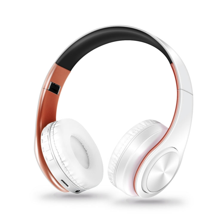 LPT660 Bluetooth Wireless Headset HIFI Stereo Sports Headphones(White+Rose Gold) - Headset & Headphone by PMC Jewellery | Online Shopping South Africa | PMC Jewellery