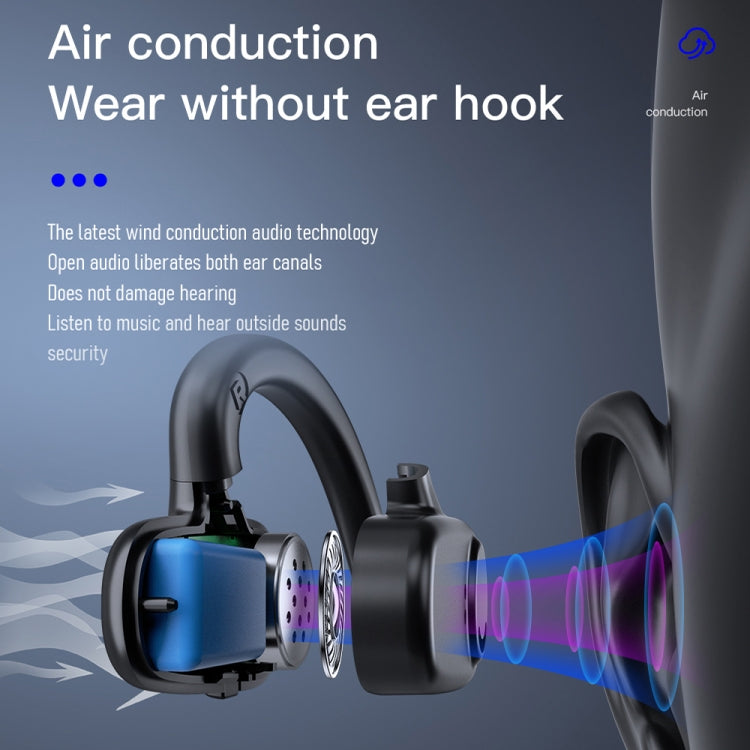 Bone Conduction Concepts Digital Display Stereo Bluetooth Earphones, Style: Dual Ears With Charging Warehouse(Blue) - Bluetooth Earphone by PMC Jewellery | Online Shopping South Africa | PMC Jewellery