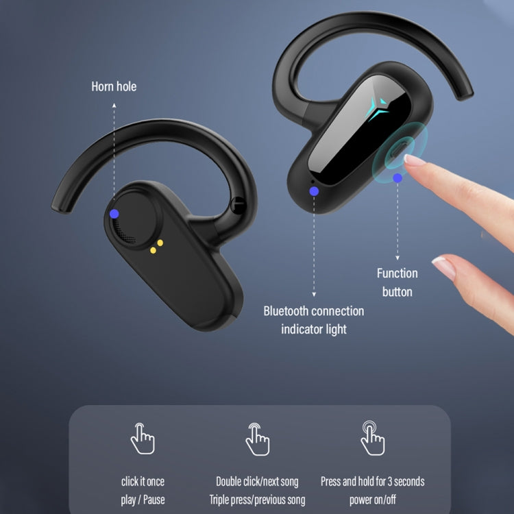 Bone Conduction Concepts Digital Display Stereo Bluetooth Earphones, Style: Dual Ears With Charging Warehouse(Red) - Bluetooth Earphone by PMC TechLife | Online Shopping South Africa | PMC TechLife
