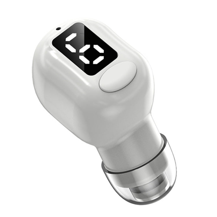M5 Digital Display Bluetooth Headset Mini In-ear Invisible Headphones(White) - Bluetooth Earphone by PMC TechLife | Online Shopping South Africa | PMC TechLife