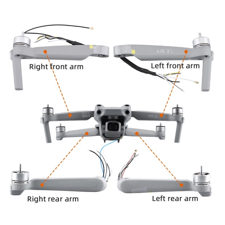 for DJI Mavic Air 2S Left Front Arm Front And Rear Machine Arm Shell Repair Accessories - For DJI Mavic Series by PMC TechLife | Online Shopping South Africa | PMC TechLife