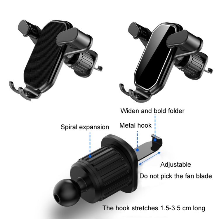 Car Air Outlet Upside-down Hook Strong Mobile Phone Holder(High-grade Black) - Car Holders by PMC TechLife | Online Shopping South Africa | PMC TechLife