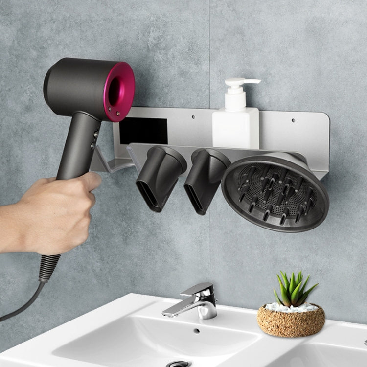 For Dyson Punch-free Wall-mounted Bathroom Hair Dryer Holder(Silver) - Hair Dryers & Accessories by PMC Jewellery | Online Shopping South Africa | PMC Jewellery