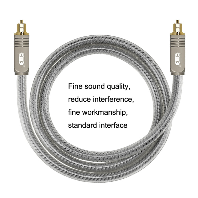 EMK YL/B Audio Digital Optical Fiber Cable Square To Square Audio Connection Cable, Length: 2m(Transparent Gray) - Audio Optical Cables by EMK | Online Shopping South Africa | PMC Jewellery