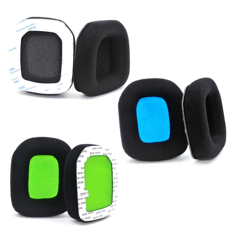 For Logitech Astro A20 2pcs Fleece Memory Foam Headphone Covers Earmuffs(Black Blue Net) - Earmuff & Pad by PMC TechLife | Online Shopping South Africa | PMC TechLife