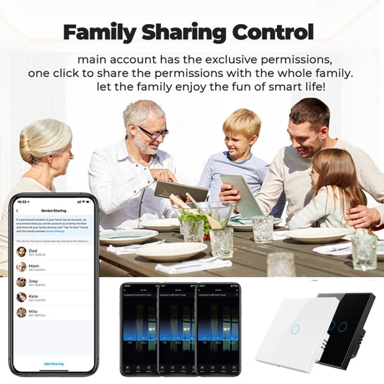 Tuya ZigBee Zero Firewire Touch Wall Remote Control Switch Light Control Voice Switch EU Plug, Style: 3 Gang (White) - Smart Switch by PMC TechLife | Online Shopping South Africa | PMC TechLife