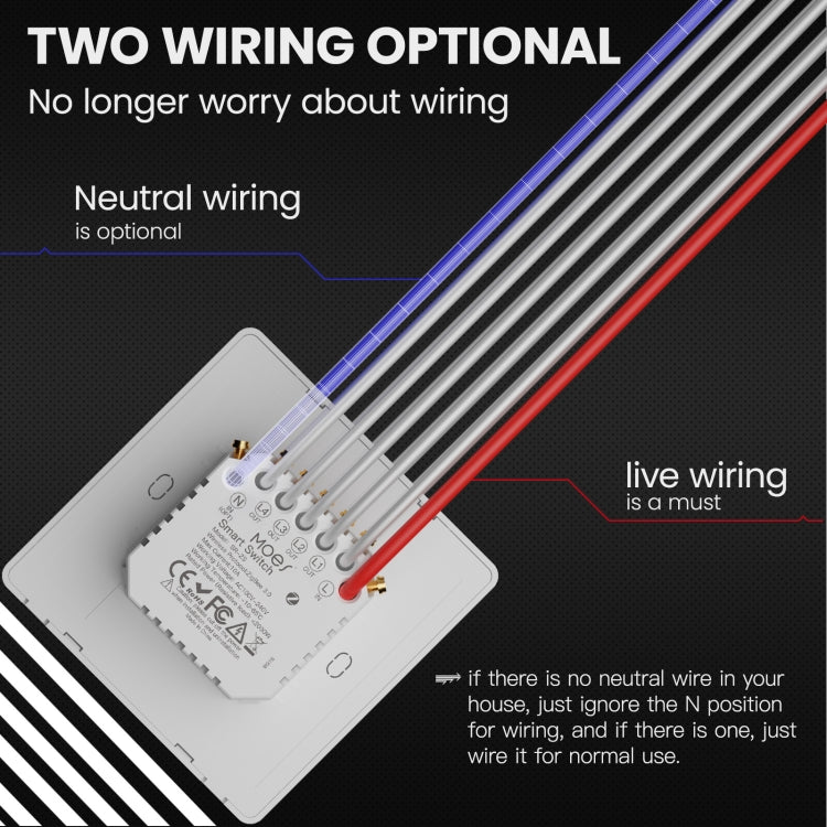 Tuya ZigBee Smart Single-fire Zero-fire Sharing Timing Voice Wall Switch EU Plug, Style: 2 Ways (White) - Smart Switch by PMC TechLife | Online Shopping South Africa | PMC TechLife