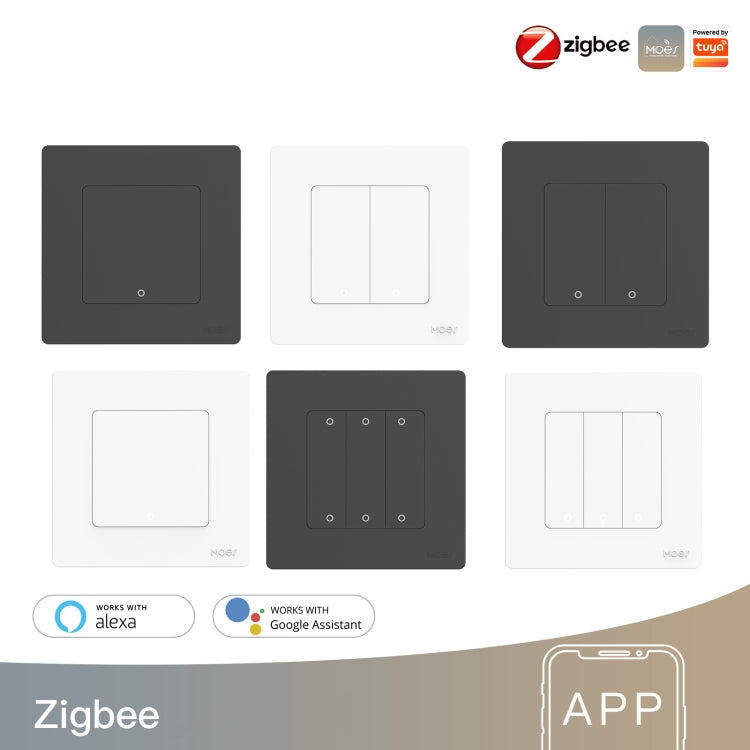 Tuya ZigBee Smart Single-fire Zero-fire Sharing Timing Voice Wall Switch EU Plug, Style: 2 Ways (Gray Scene Casual Post) - Smart Switch by PMC TechLife | Online Shopping South Africa | PMC TechLife