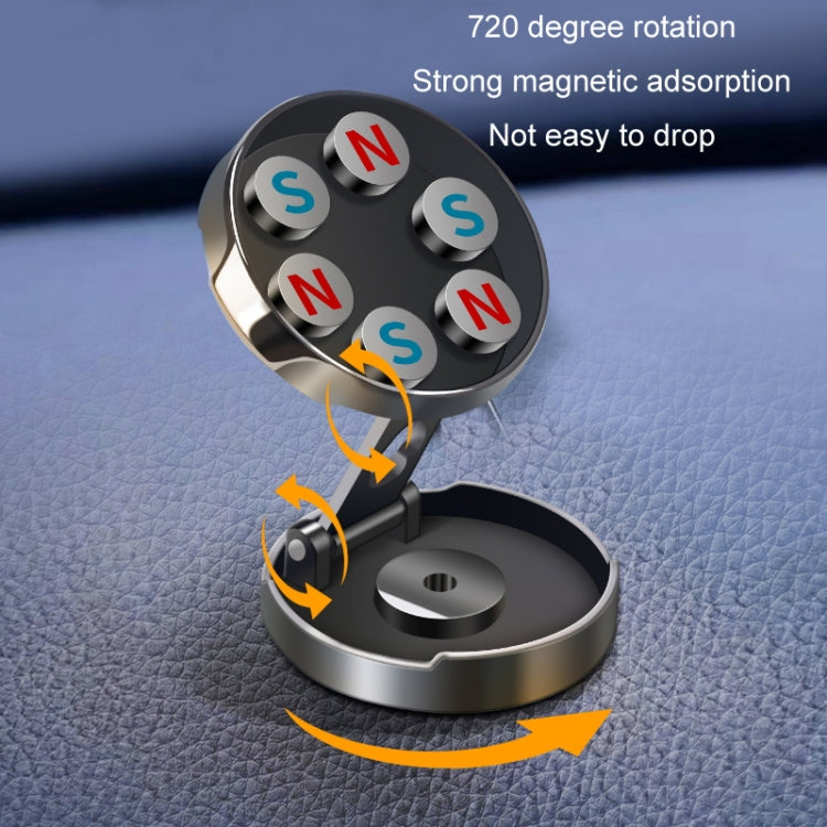 Multi-Angle Positioning Car Folding Circular Car Magnetic Suction Bracket(Silver) - Car Holders by PMC TechLife | Online Shopping South Africa | PMC TechLife