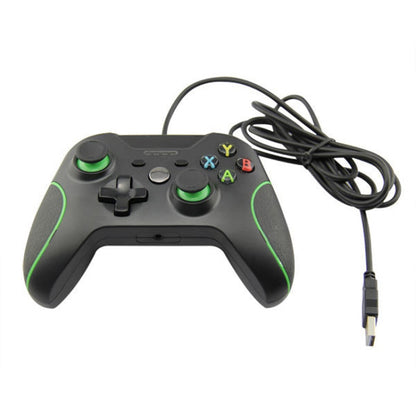 For XBOX One / PC HS-XO304 Wired Handle Dual Vibration With Headphone Jack, Cable Length: 1.8m(Black) - Gamepad by PMC Jewellery | Online Shopping South Africa | PMC Jewellery