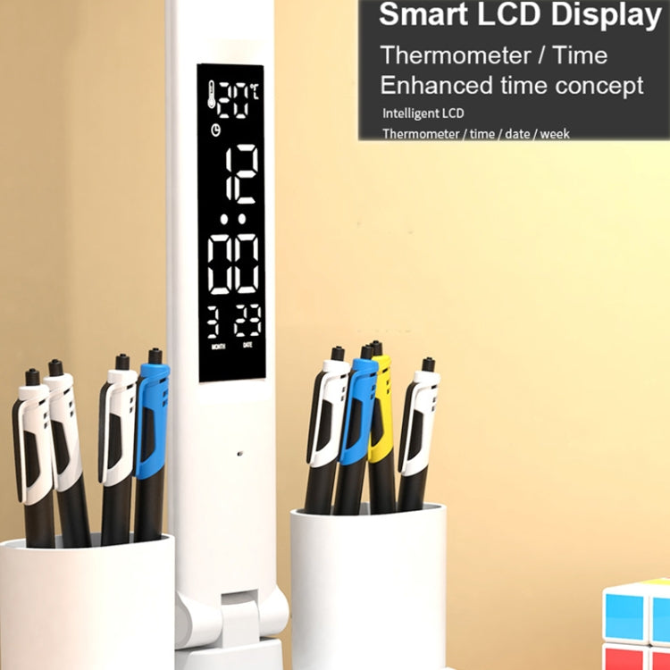 LED Intelligent Digital Display Foldable Desk Lamp, Style: Double Head Charging 3200mAh - Desk Lamps by PMC TechLife | Online Shopping South Africa | PMC TechLife | Buy Now Pay Later Mobicred