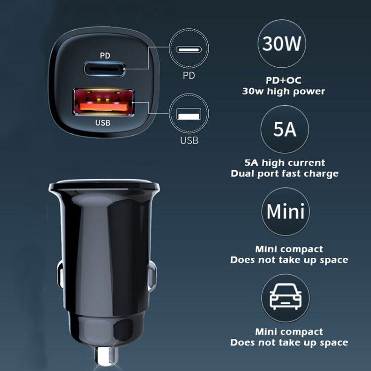 S-33 PD 30W Dual Port USB Super Fast Charge Car Charger - Cigar Socket by PMC Jewellery | Online Shopping South Africa | PMC Jewellery