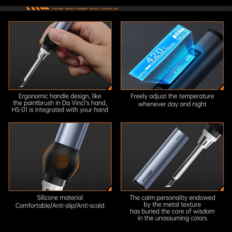 FNIRSI HS-01 Smart Soldering Iron Digital Display Portable Mini Soldering Station(Blue KR) - free shipping - PMC TechLife - Order now!