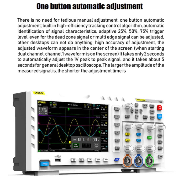 FNIRSI 1014D +P4100 Probe 2 in 1 Dual-channel 100M Bandwidth Digital Oscilloscope 1GS Sampling Signal Generator, US Plug - free shipping - PMC TechLife - Order now!