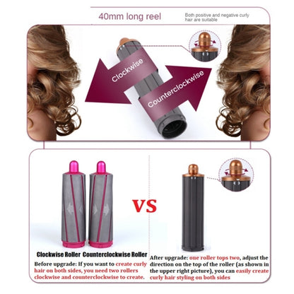 For Dyson Airwrap Hair Dryer HS01 / HS05 / HD08 18.6 x 4cm Upgraded Long Curling Barrels Nozzle With Short Adapter Rose Red - Dyson Accessories by PMC Jewellery | Online Shopping South Africa | PMC Jewellery