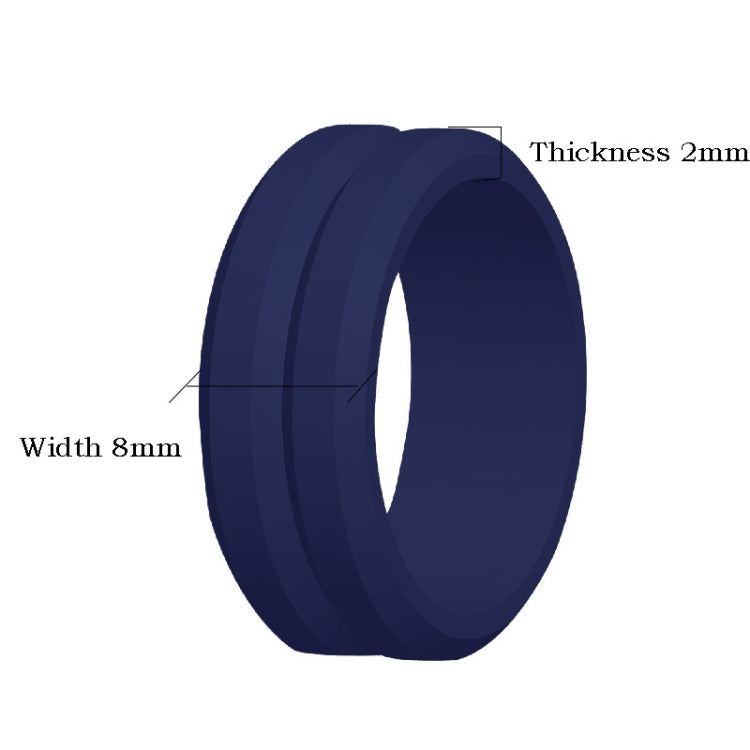 SiR053 V Shaped Grooved Edge Silicone Ring Outdoor Sports Couple Ring No.13(Deep Gray) - Rings by PMC Jewellery | Online Shopping South Africa | PMC Jewellery