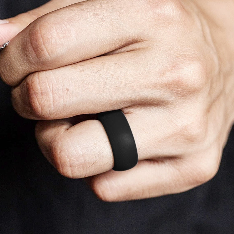 SiR013 8.7mm Curved Outdoor Sports Silicone Ring, Size: No.11(Black) - Rings by PMC Jewellery | Online Shopping South Africa | PMC Jewellery