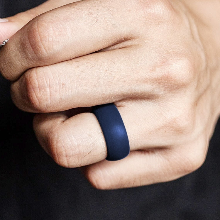 SiR013 8.7mm Curved Outdoor Sports Silicone Ring, Size: No.11(Dark Blue) - Rings by PMC Jewellery | Online Shopping South Africa | PMC Jewellery