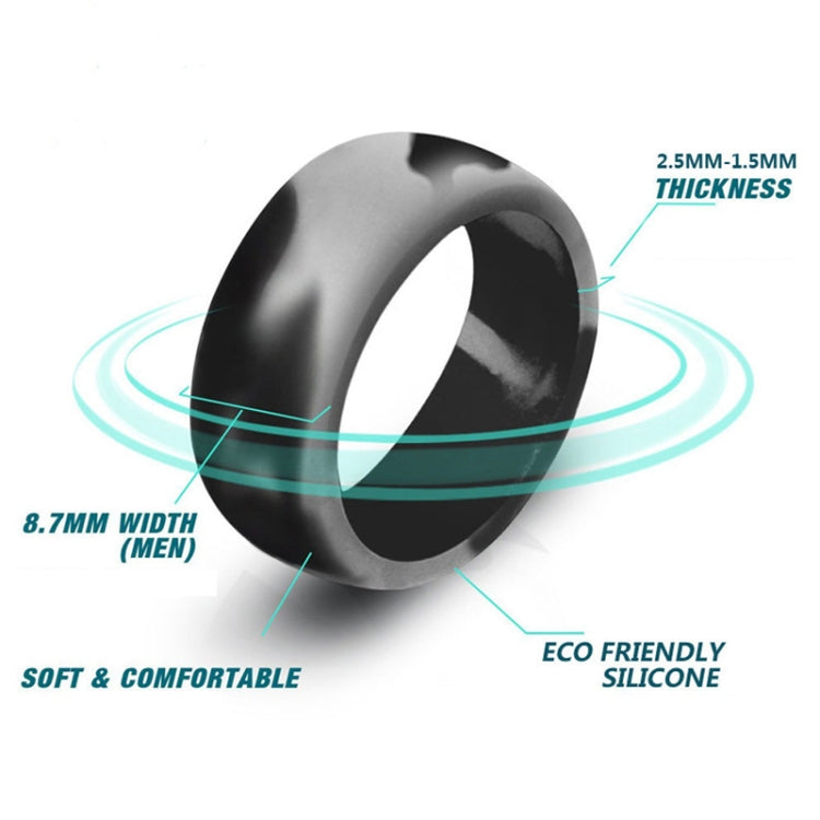 SiR013 8.7mm Curved Outdoor Sports Silicone Ring, Size: No.11(Dark Gray) - Rings by PMC Jewellery | Online Shopping South Africa | PMC Jewellery