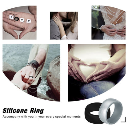 SiR013 8.7mm Curved Outdoor Sports Silicone Ring, Size: No.11(Silver) - Rings by PMC Jewellery | Online Shopping South Africa | PMC Jewellery