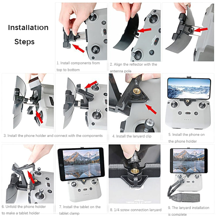 For DJI Mini 2/Air 2S RCSTQ Antenna Reflector Signal Booster Drone Accessories, Style: Without Hanging Strap - Others by RCSTQ | Online Shopping South Africa | PMC Jewellery