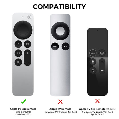 For Apple TV Siri Remote 2/3 AhaStyle PT165 Remote Controller Silicone Protective Case(Black) - Remote Control Covers by AhaStyle | Online Shopping South Africa | PMC Jewellery