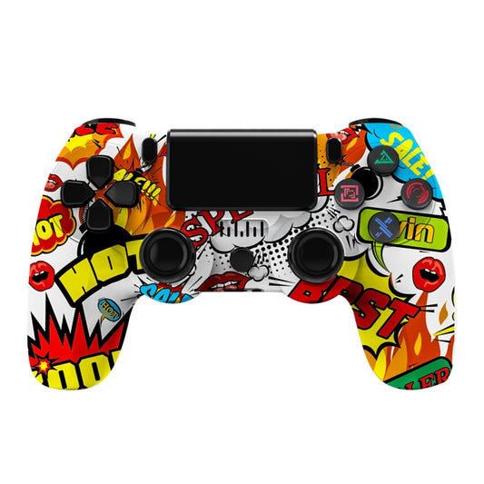 For PS4 Wireless Bluetooth Game Controller With Light Strip Dual Vibration Game Handle(Flame) - Gamepads by PMC Jewellery | Online Shopping South Africa | PMC Jewellery