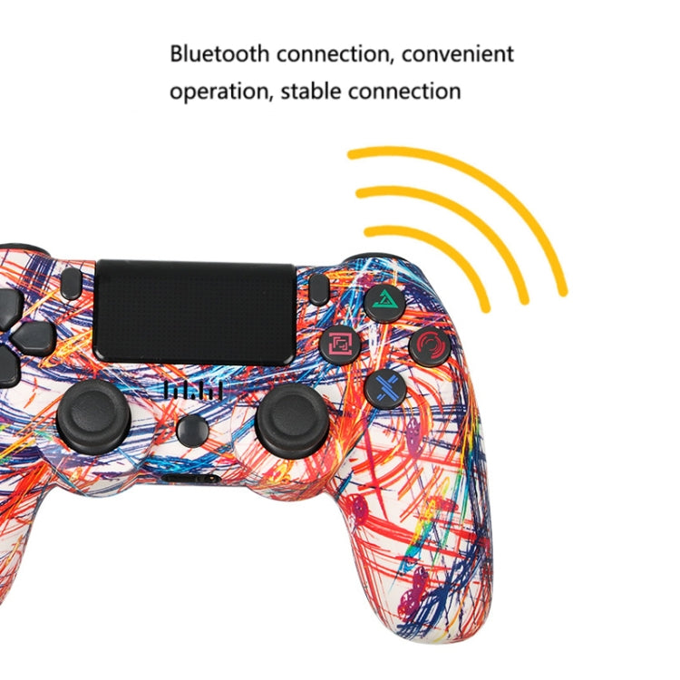 For PS4 Wireless Bluetooth Game Controller With Light Strip Dual Vibration Game Handle(Wood Grain) - Gamepads by PMC TechLife | Online Shopping South Africa | PMC TechLife