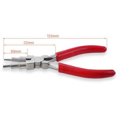 3 In 1 Handmade Jewelry Plier Nylon Accessories DIY Tools Wire Wrap Clamp, Style: Red 6-section + Flat Nip + Sharp Nip - Jewelry Tools by PMC Jewellery | Online Shopping South Africa | PMC Jewellery