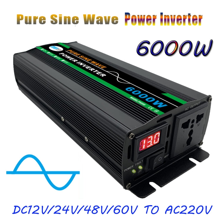 6000W (Actual 1000W) 12V to 220V High Power Car Sine Wave Inverter Power Converter - Pure Sine Wave by PMC Jewellery | Online Shopping South Africa | PMC Jewellery