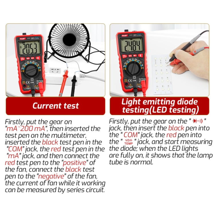 TASI TA801A Digital Multimeter Fully Automatic Multifunctional Digital Current Meter(Manual Model, Without Capacitor Measurement) - free shipping - PMC TechLife - Order now!