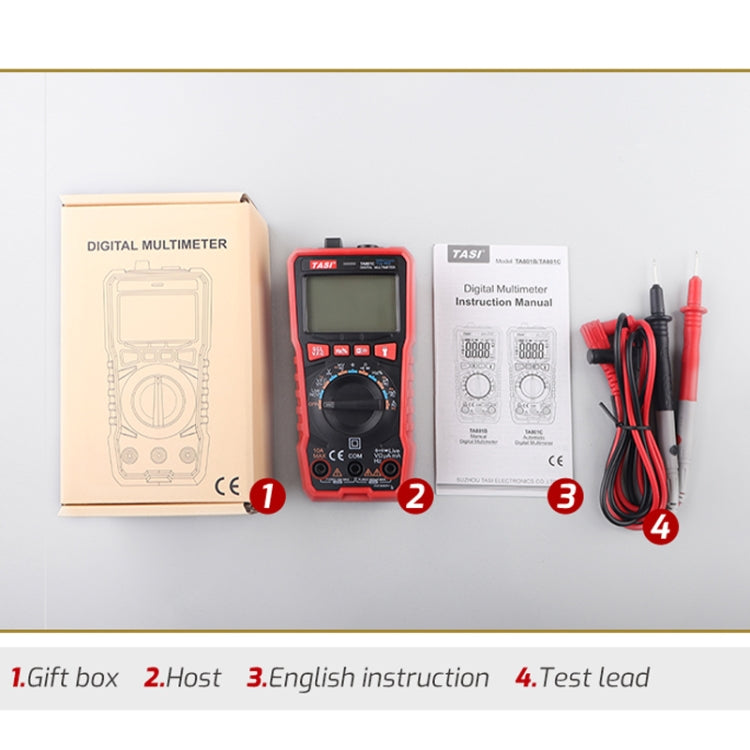 TASI TA801A Digital Multimeter Fully Automatic Multifunctional Digital Current Meter(Manual Model, Without Capacitor Measurement) - Digital Multimeter by TASI | Online Shopping South Africa | PMC Jewellery | Buy Now Pay Later Mobicred