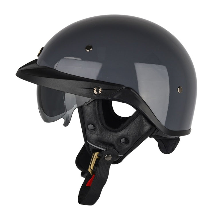 SOMAN Motorcycle Half Helmet Adjustable Helmet With Inner Mirror, Size: M(Cement Gray) - free shipping - PMC TechLife - Order now!