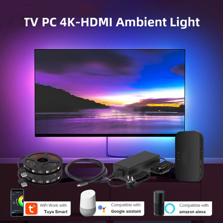 HDMI 2.0-PRO Smart Ambient TV Led Backlight Led Strip Lights Kit Work With TUYA APP Alexa Voice Google Assistant 2 x 2m(EU Plug) - Casing Waterproof Light by PMC Jewellery | Online Shopping South Africa | PMC Jewellery
