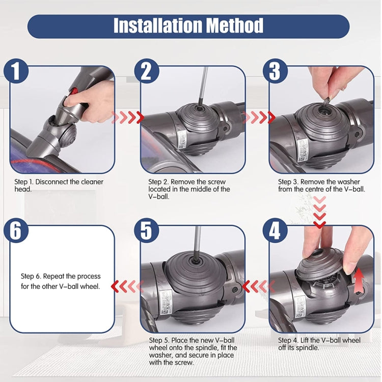 For Dyson V6 V7 V8 V10 V11 V12 Vacuum Cleaner V-Ball Wheels of Direct Drive Cleaner Head - Dyson Accessories by PMC Jewellery | Online Shopping South Africa | PMC Jewellery