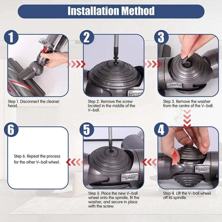 For Dyson V10 / V11 Vacuum Cleaner 100W High Torque Suction Head V-Ball Wheels - free shipping - PMC TechLife - Order now!