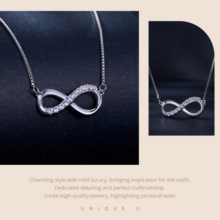 Sterling Silver Plated Mobius Ring Moissanite Necklace - Necklaces & Pendants by PMC Jewellery | Online Shopping South Africa | PMC Jewellery