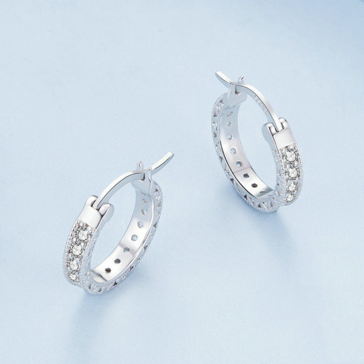 Sterling Silver Fine Sparkle Zirconia Stud Earrings Ring Set(No.6) - Jewelry Sets by PMC Jewellery | Online Shopping South Africa | PMC Jewellery